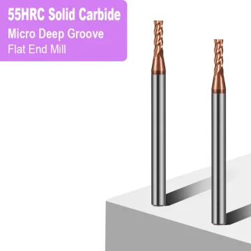 55HRC Solid Carbide Micro Deep Groove Flat End Mill for Precision Machining