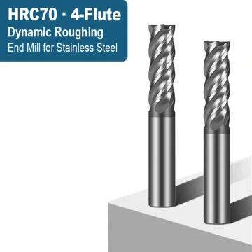 Zhuzhou Jinzuan HRC70 4-Flute Dynamic Roughing End Mill | Stainless Steel